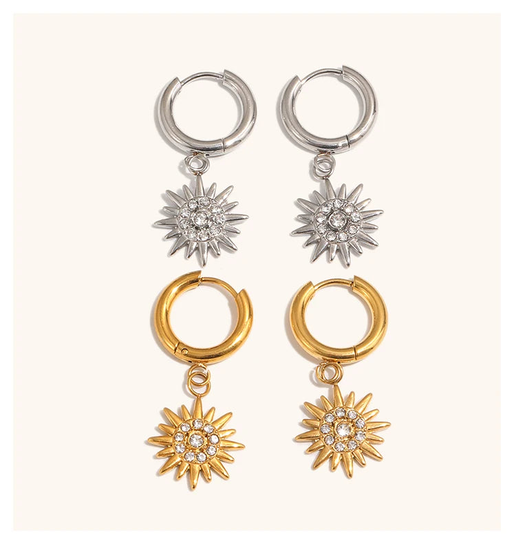 The Stella Zircon Pendant Earrings by Vexa - Earring - Vexa