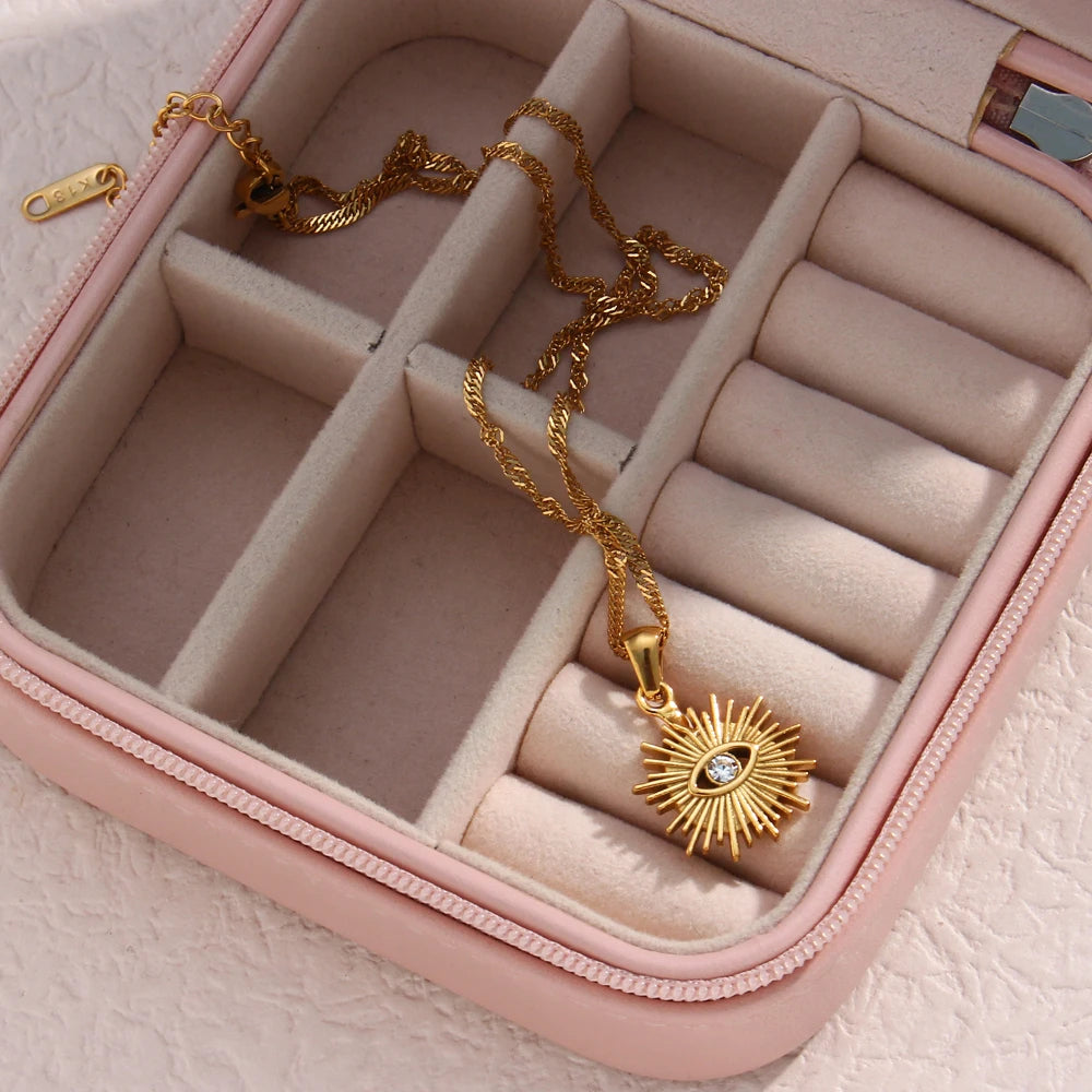 The Solara Sunburst Zircon Necklace by Vexa - necklace - Vexa