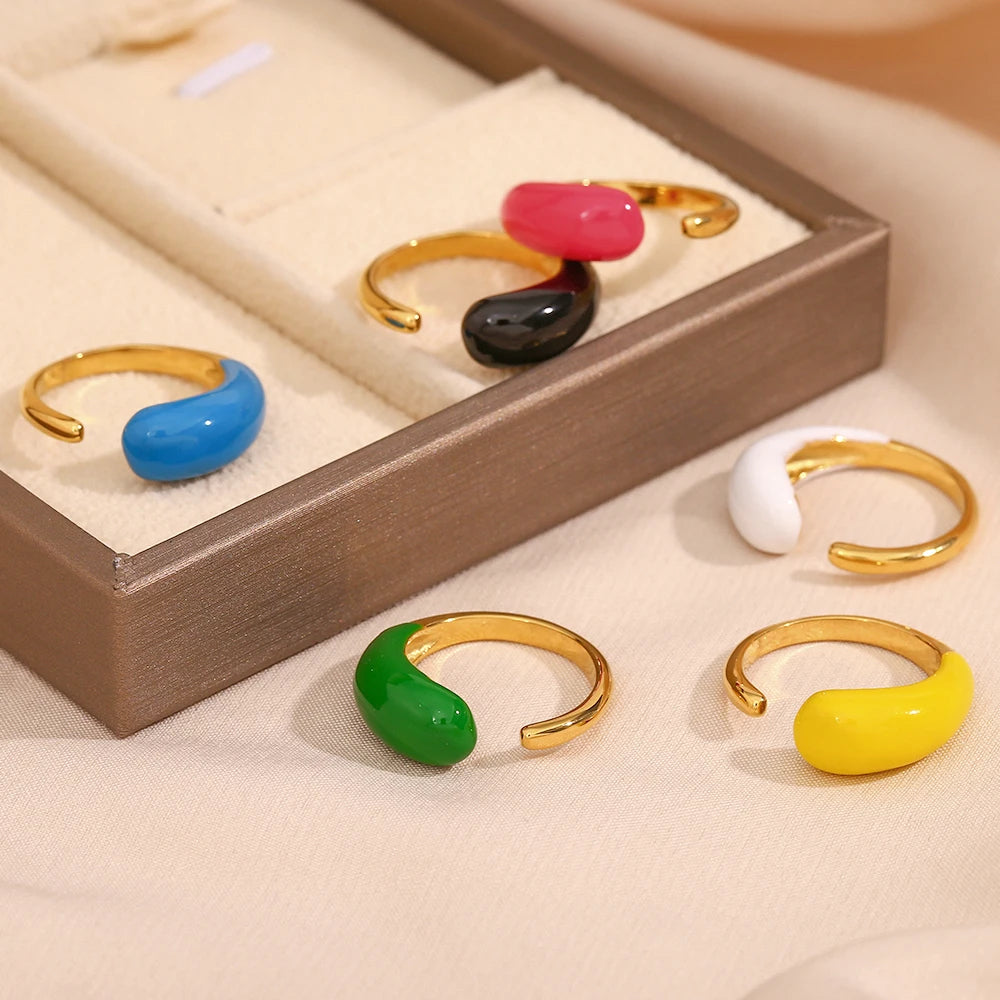 The Chroma Teardrop Enamel Ring by Vexa - RING - Vexa