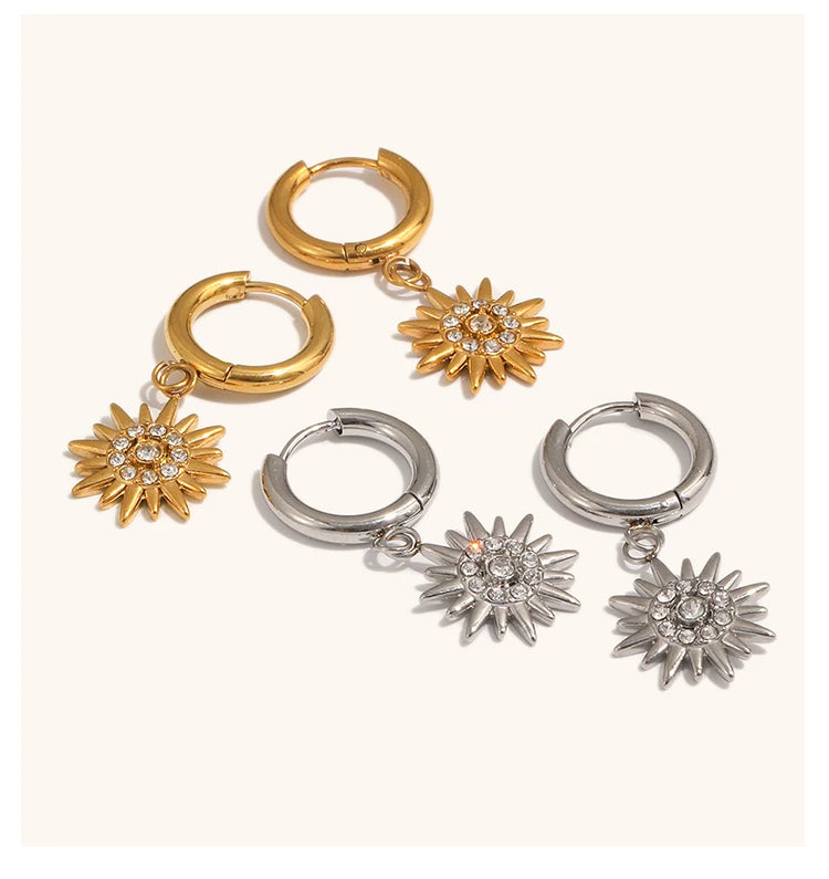 The Stella Zircon Pendant Earrings by Vexa - Earring - Vexa
