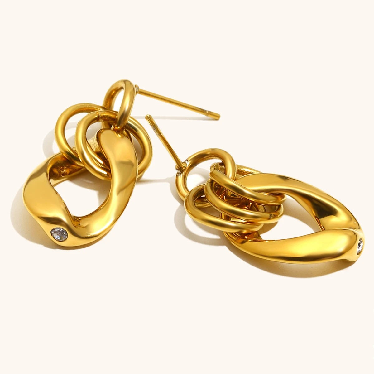 The Selene Mini Zircon Chain Earrings by Vexa - Earring - Vexa