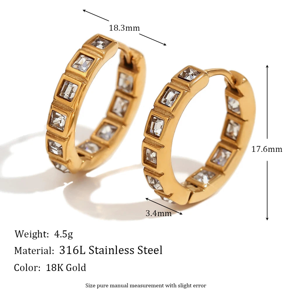 The Stella Zircon Hoop Earrings by Vexa - Earring - Vexa