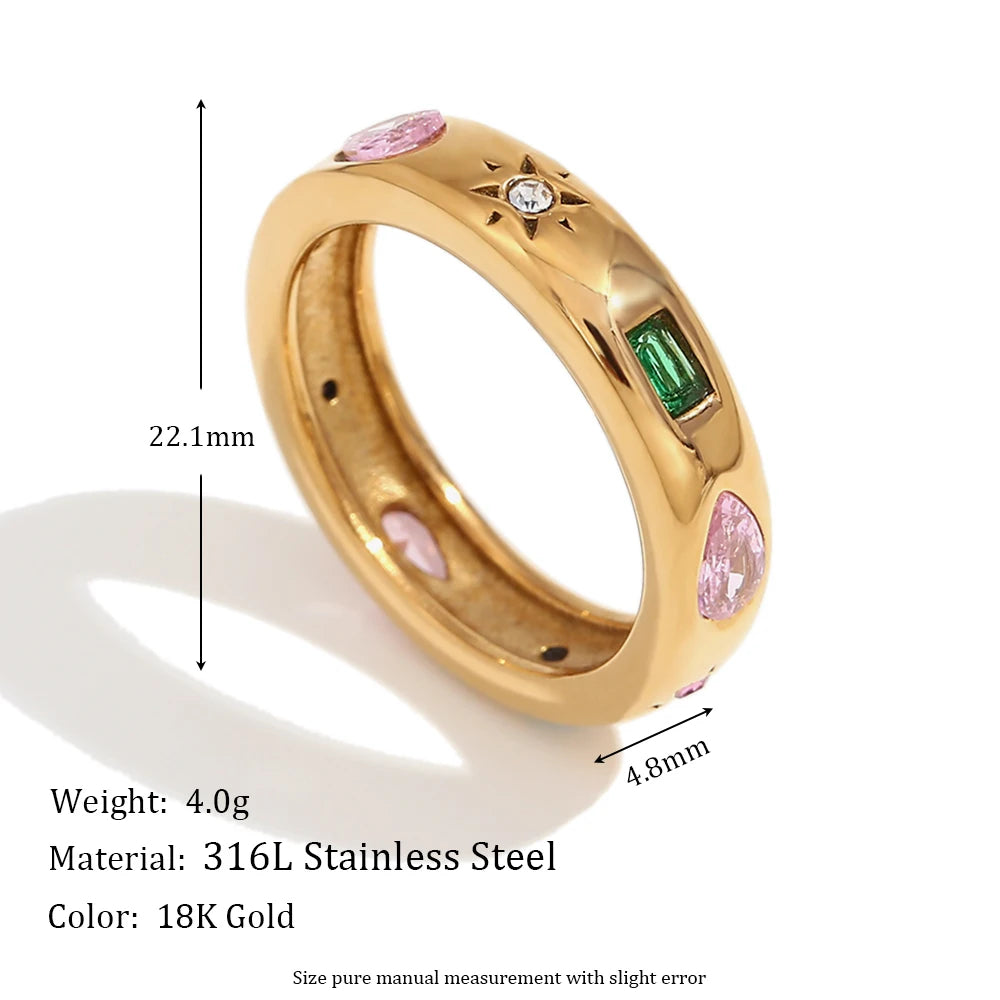 The Celestial Multi - Shape Zircon Band Ring by Vexa - RING - Vexa