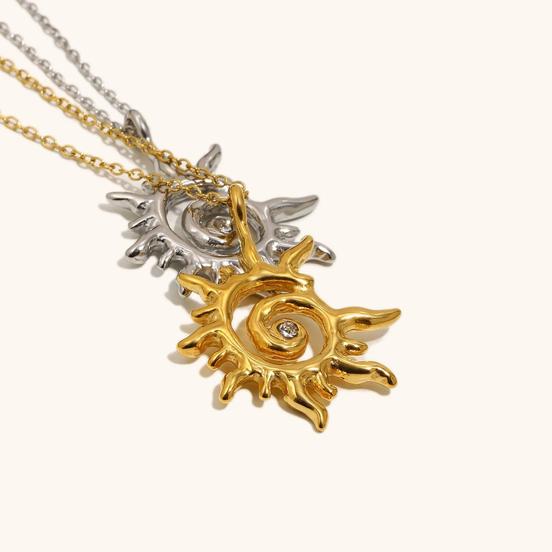 The Helios Spiral Sun Ray Necklace by Vexa - necklace - Vexa