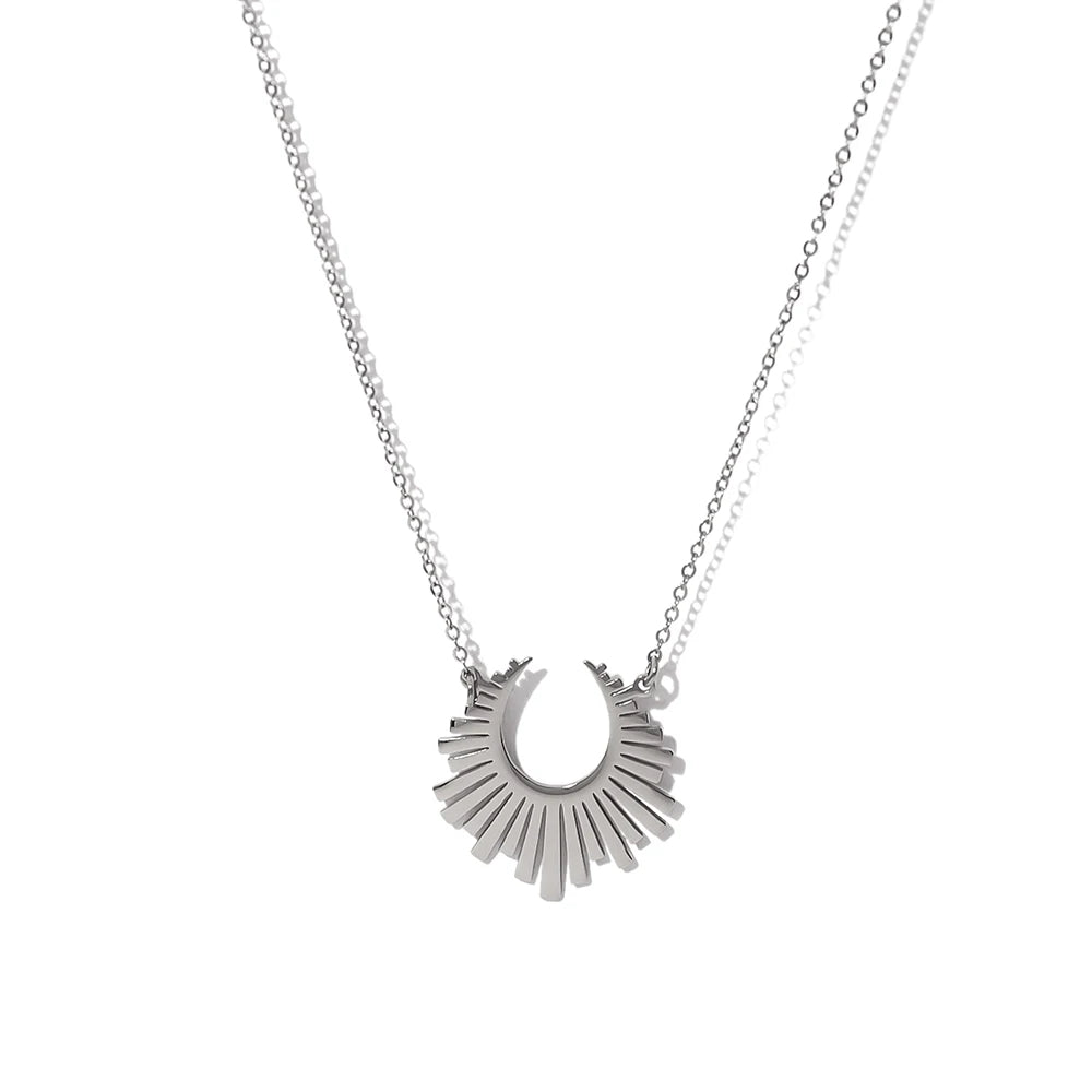 The Radiant Sunburst Pendant Necklace by Vexa - necklace - Vexa - Silver