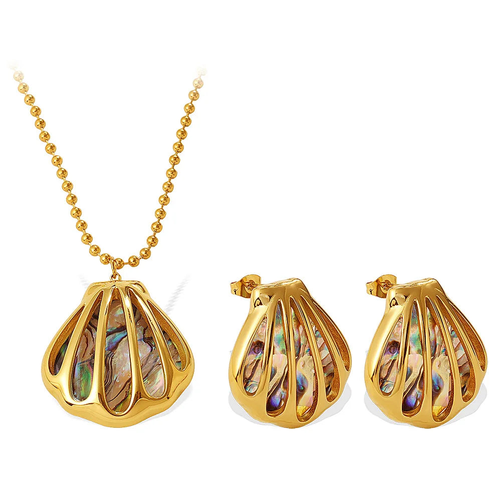 The Iridescent Ocean Shell Jewelry Set by Vexa - Jewelry Set - Vexa