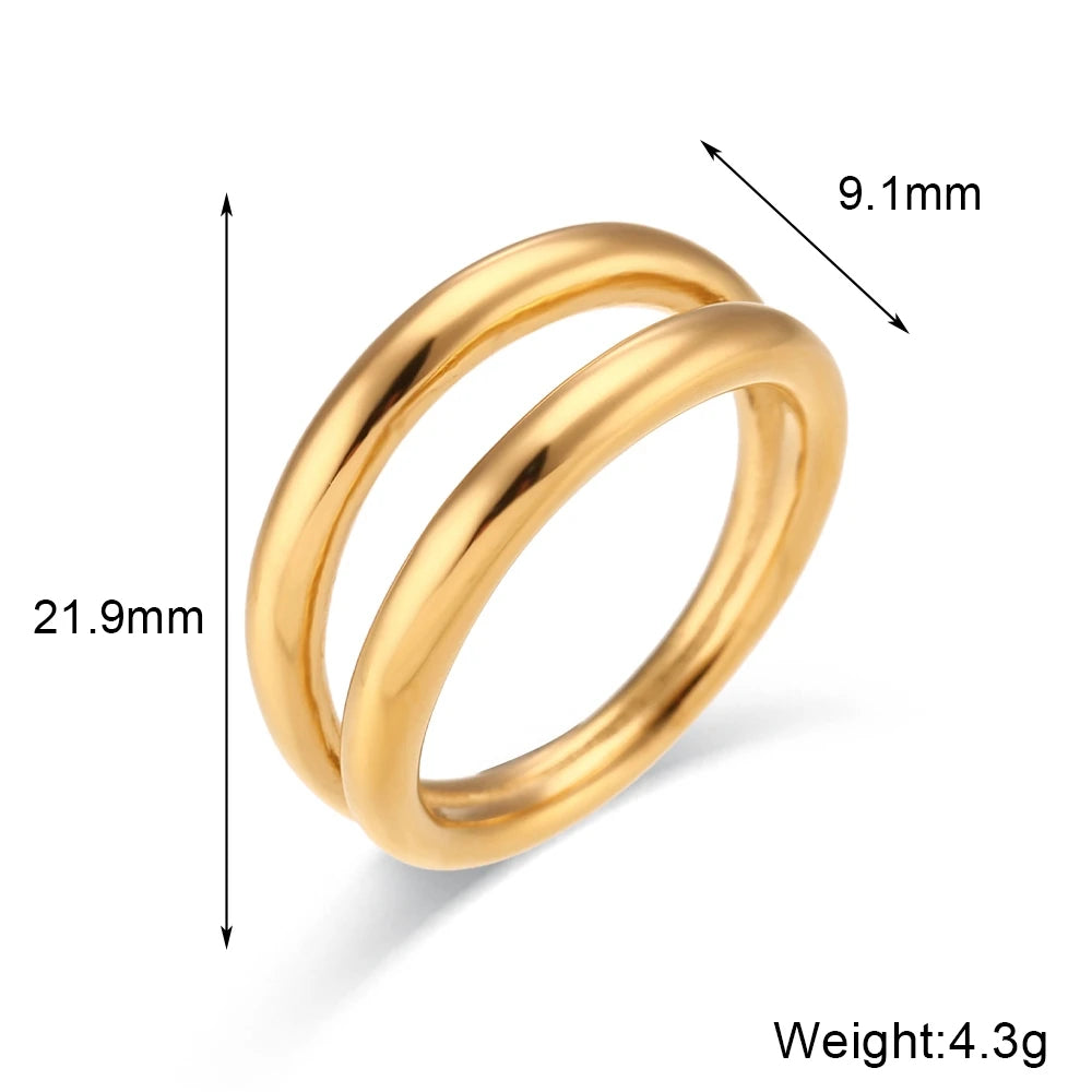 The Duo Minimalist Double Layer Ring by Vexa - RING - Vexa