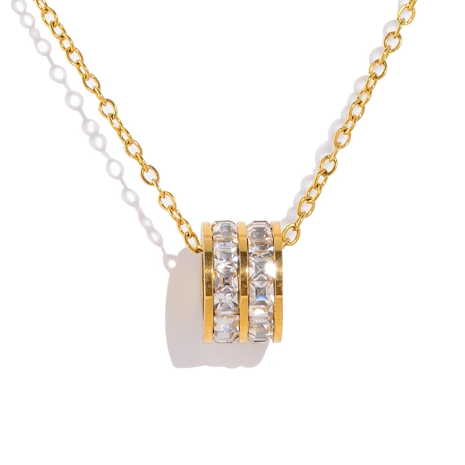 The Radiant Double Row Crystal Cylinder Necklace by Vexa - necklace - Vexa