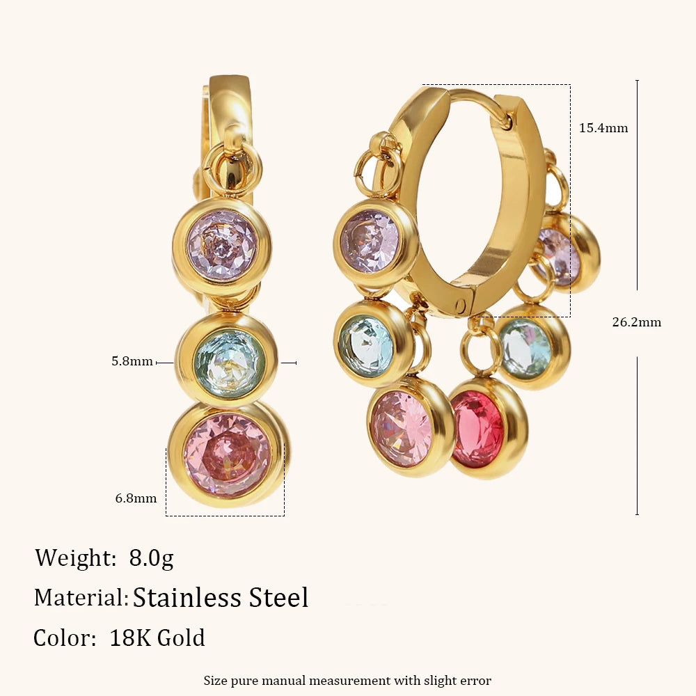 The Prism Zircon Charm Hoop Earrings by Vexa - Earring - Vexa