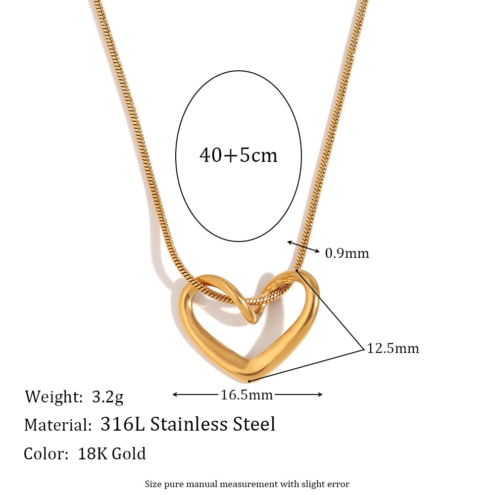 The Amara Minimalist Heart Pendant Necklace by Vexa - necklace - Vexa - Gold