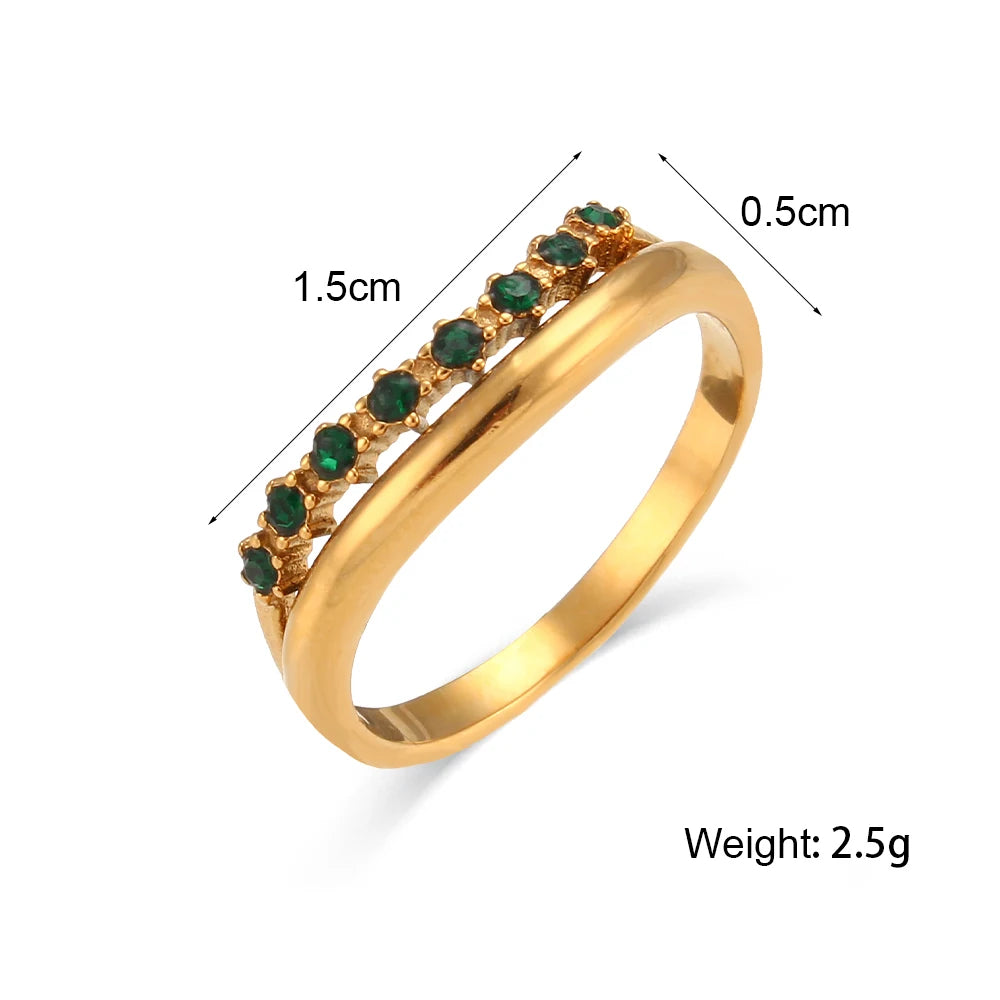 The Serenade Double - Band Crystal Ring by Vexa - RING - Vexa