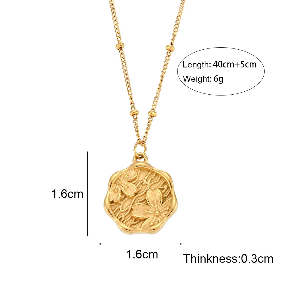 The Sakura Blossom Coin Necklace by Vexa - necklace - Vexa