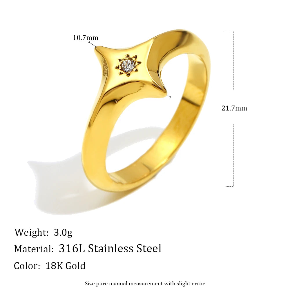 The Nova Star Zircon Ring by Vexa - RING - Vexa - 8 - Gold