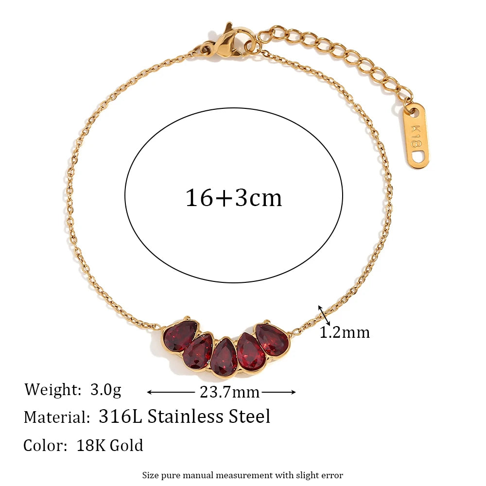 The Scarlet Drop Vintage Gold Bracelet by Vexa - Bracelet - Vexa