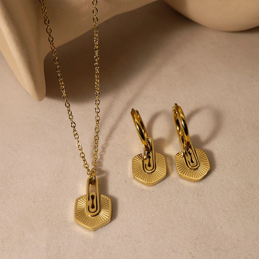 The Solaris Hexagon Jewelry Set by Vexa - Jewelry Set - Vexa