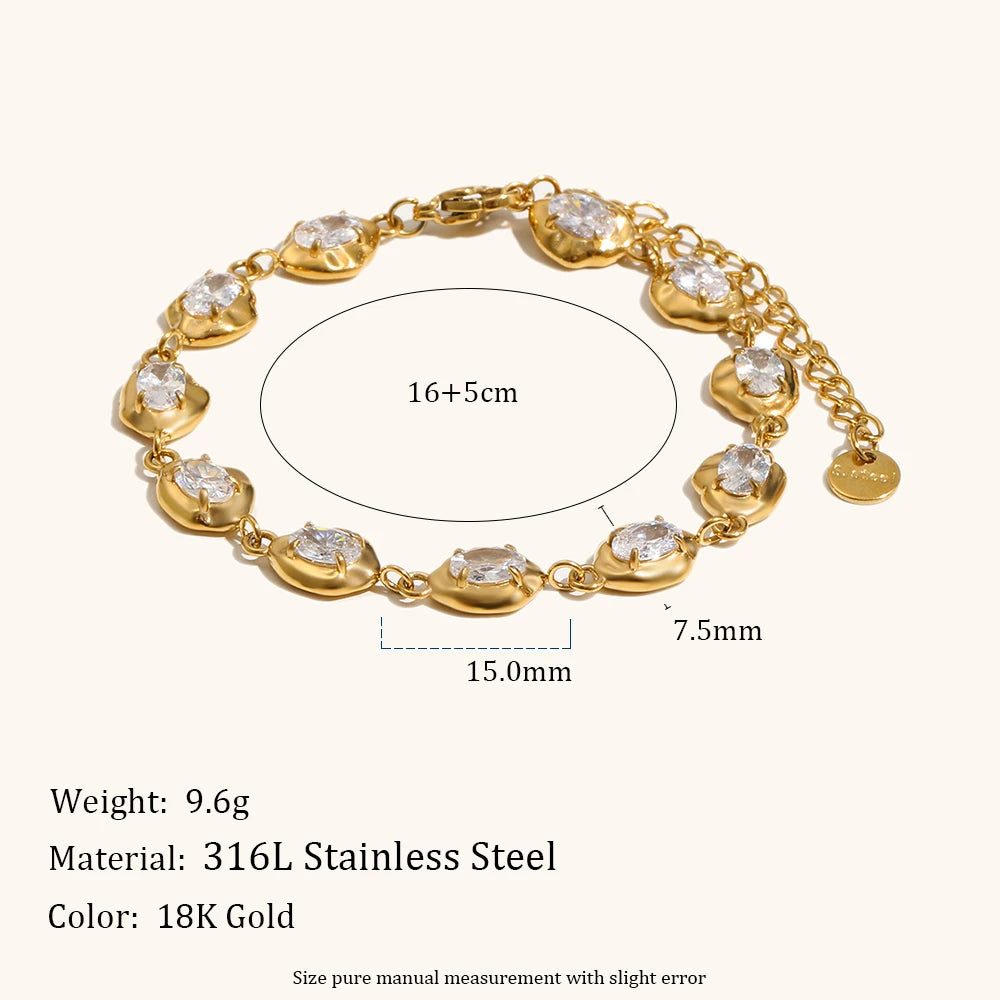 The Luminous Zircon Irregular Link Bracelet by Vexa - Bracelet - Vexa