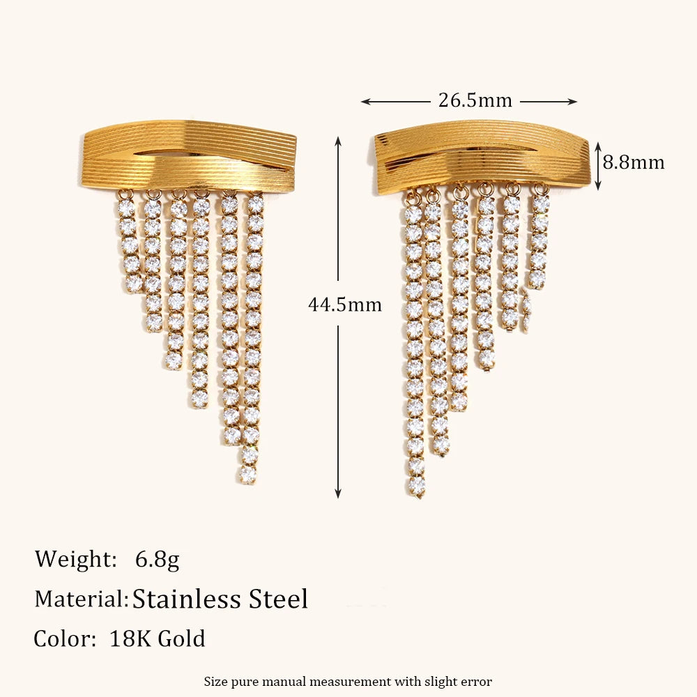 The Vivienne Cubic Zirconia Tassel Earrings by Vexa - Earring - Vexa