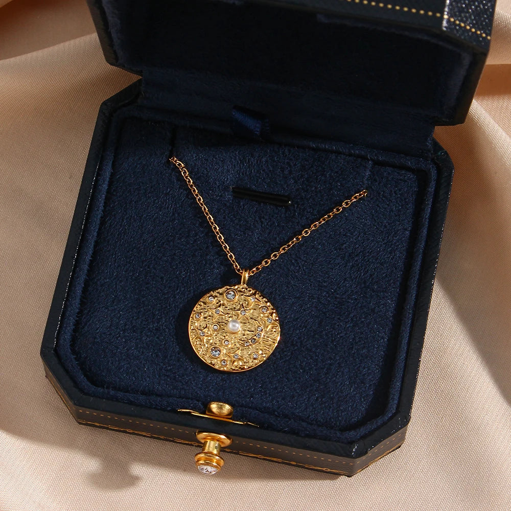 The Celestial Pearl Coin Necklace by Vexa - necklace - Vexa
