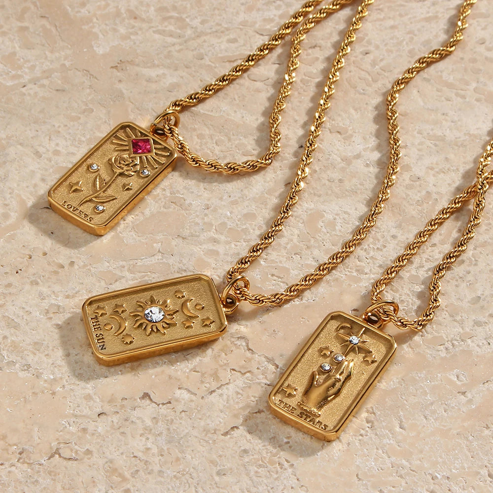 The Celestial Tarot Card Pendant Necklace by Vexa - necklace - Vexa