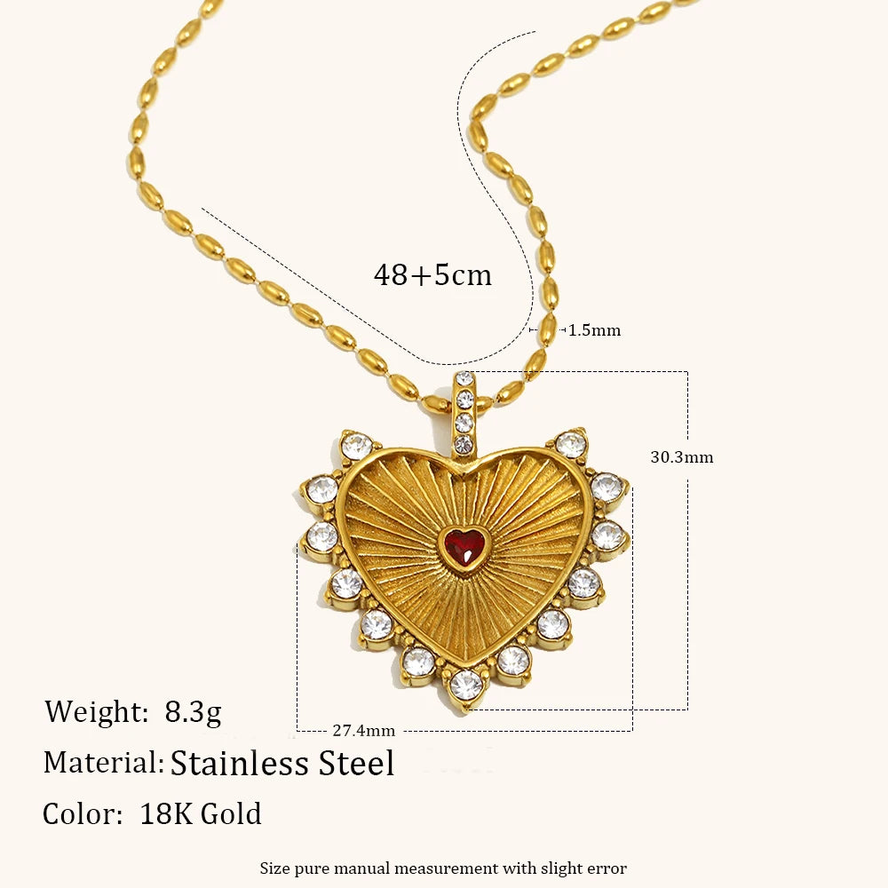 The Amara Radiant Heart Zircon Necklace by Vexa - necklace - Vexa