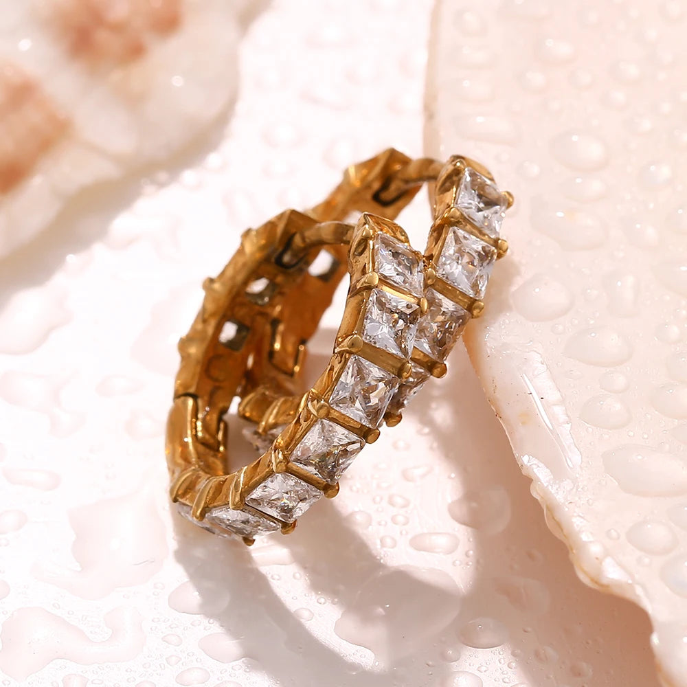 The Sovereign Princess - Cut Zircon Hoops by Vexa - Earring - Vexa