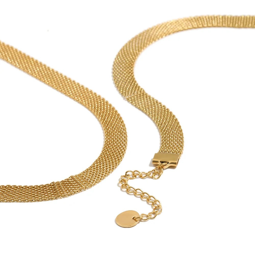 The Elegant Golden Mesh Chain Set by Vexa - Jewelry Set - Vexa