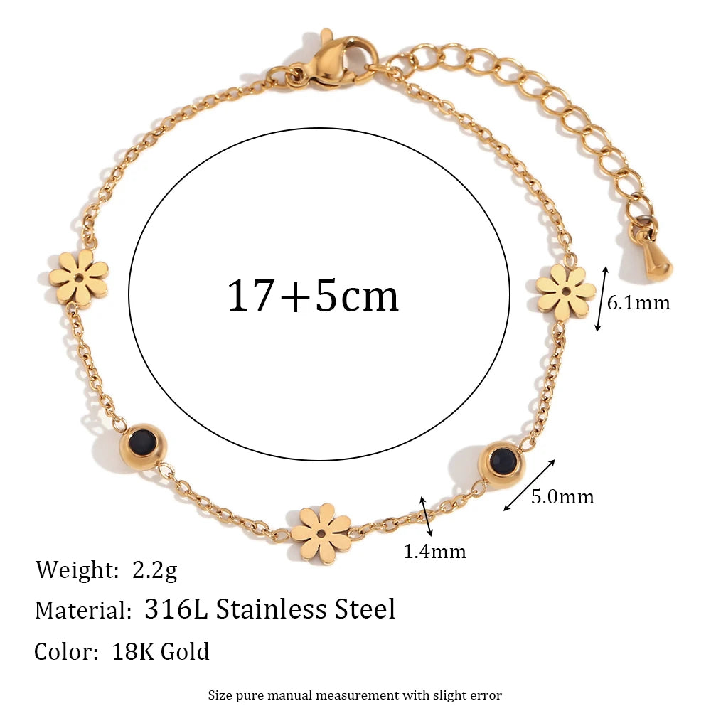 The Dainty Blossom Gold Chain Bracelet by Vexa - Bracelet - Vexa