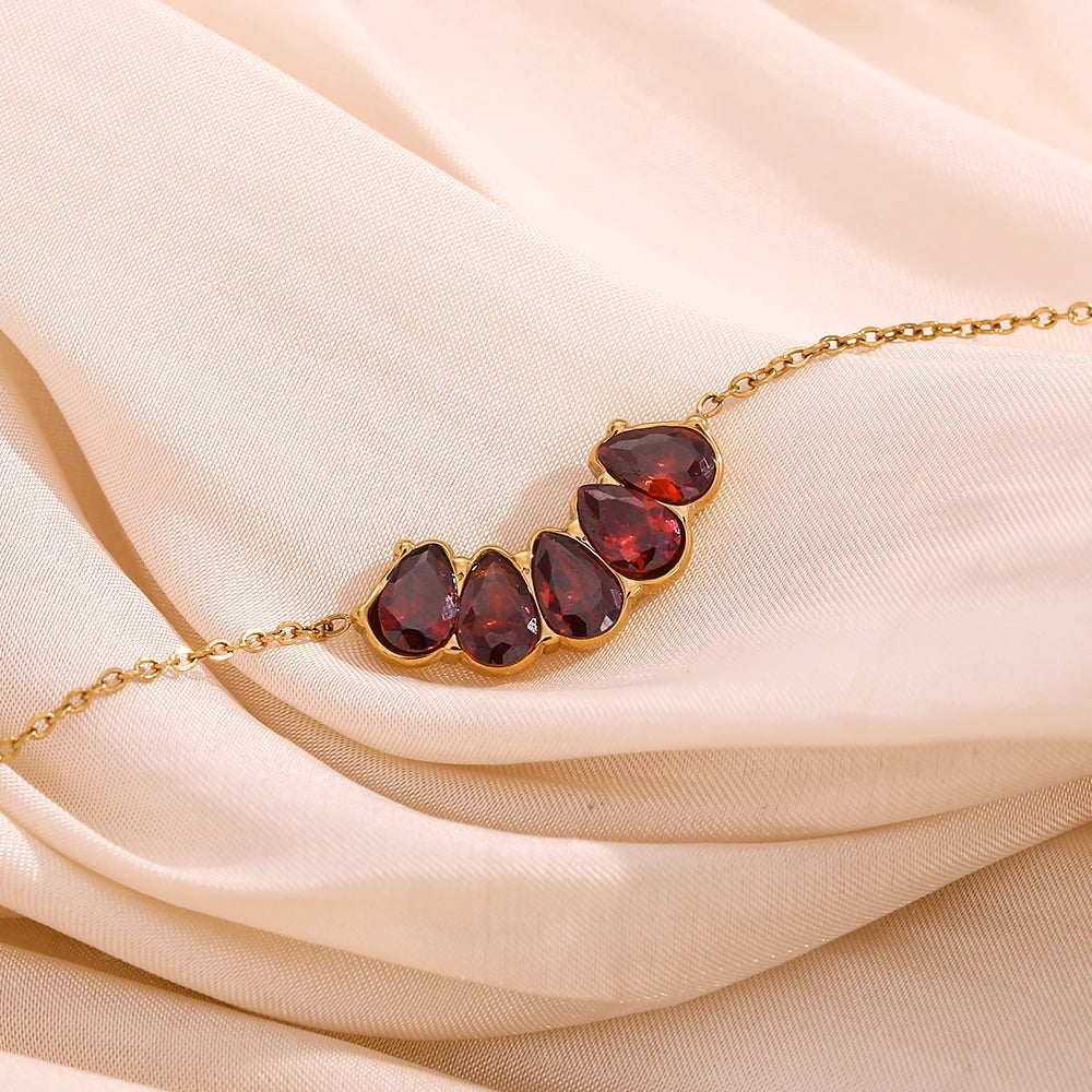 The Scarlet Drop Vintage Gold Bracelet by Vexa - Bracelet - Vexa