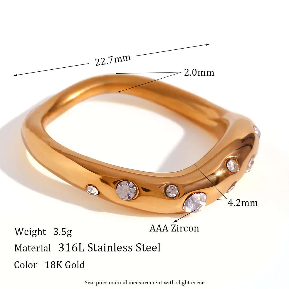 The Oceana Wave Crystal Ring by Vexa - RING - Vexa