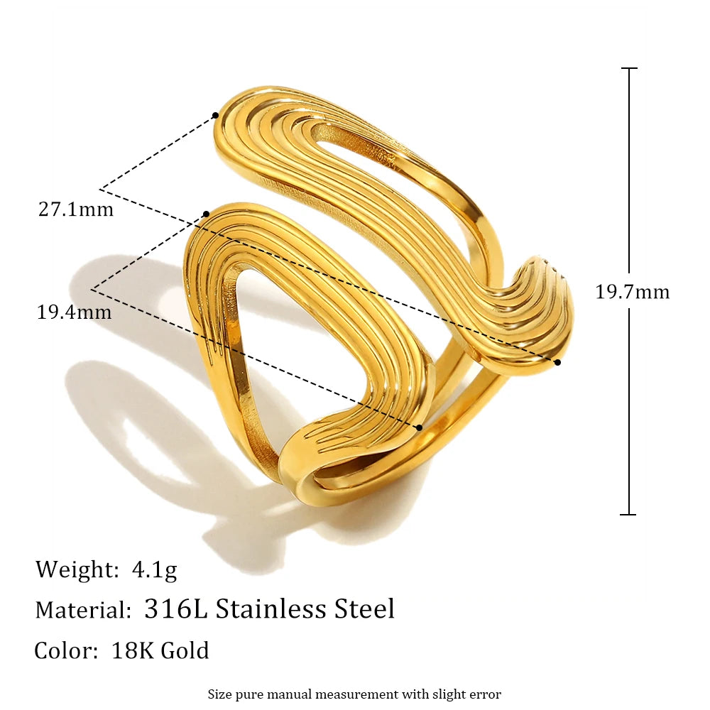 The Cleo Geometric Line Opening Ring by Vexa - RING - Vexa