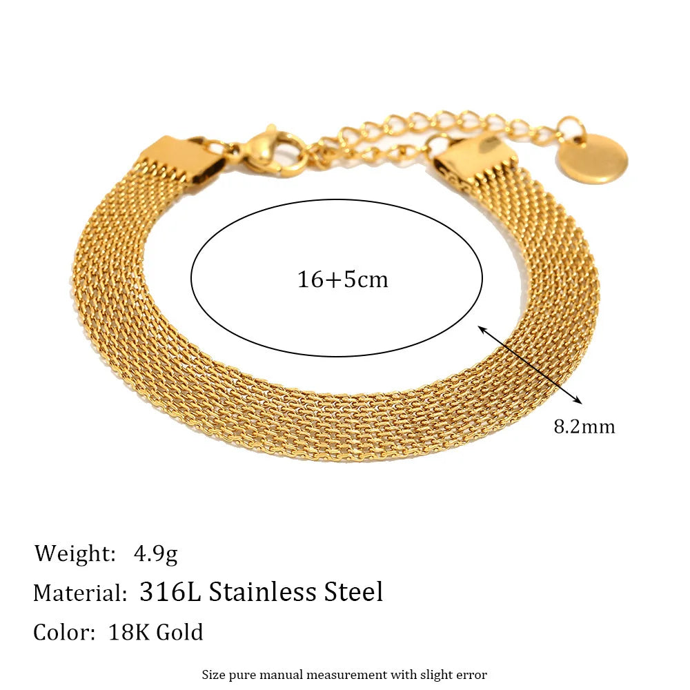 The Elegant Golden Mesh Chain Set by Vexa - Jewelry Set - Vexa
