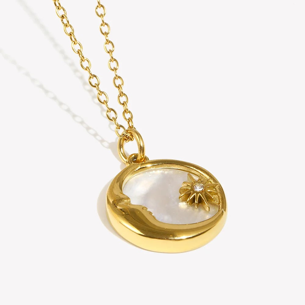The Selene Celestial Moon Star Medallion by Vexa - necklace - Vexa