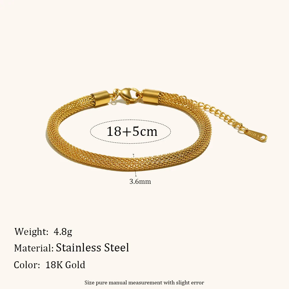The Aurelia Round Mesh Chain Bracelet by Vexa - Bracelet - Vexa
