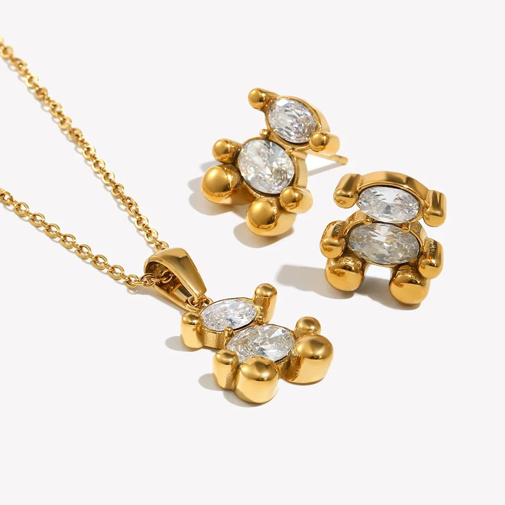 The Teddy Sitting Bear Jewelry Set by Vexa - Jewelry Set - Vexa