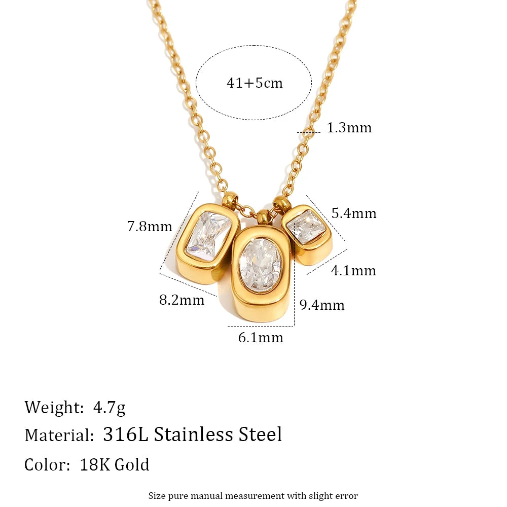 The Luminous Triple Charm Pendant by Vexa - necklace - Vexa