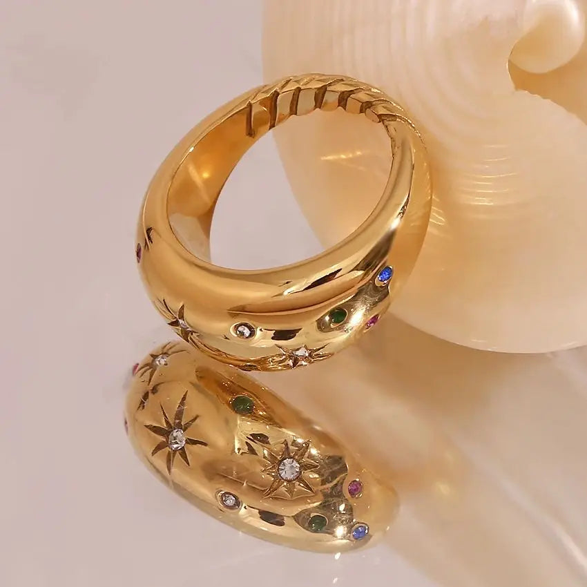 The Nova Starburst Gem Dome Ring by Vexa - RING - Vexa