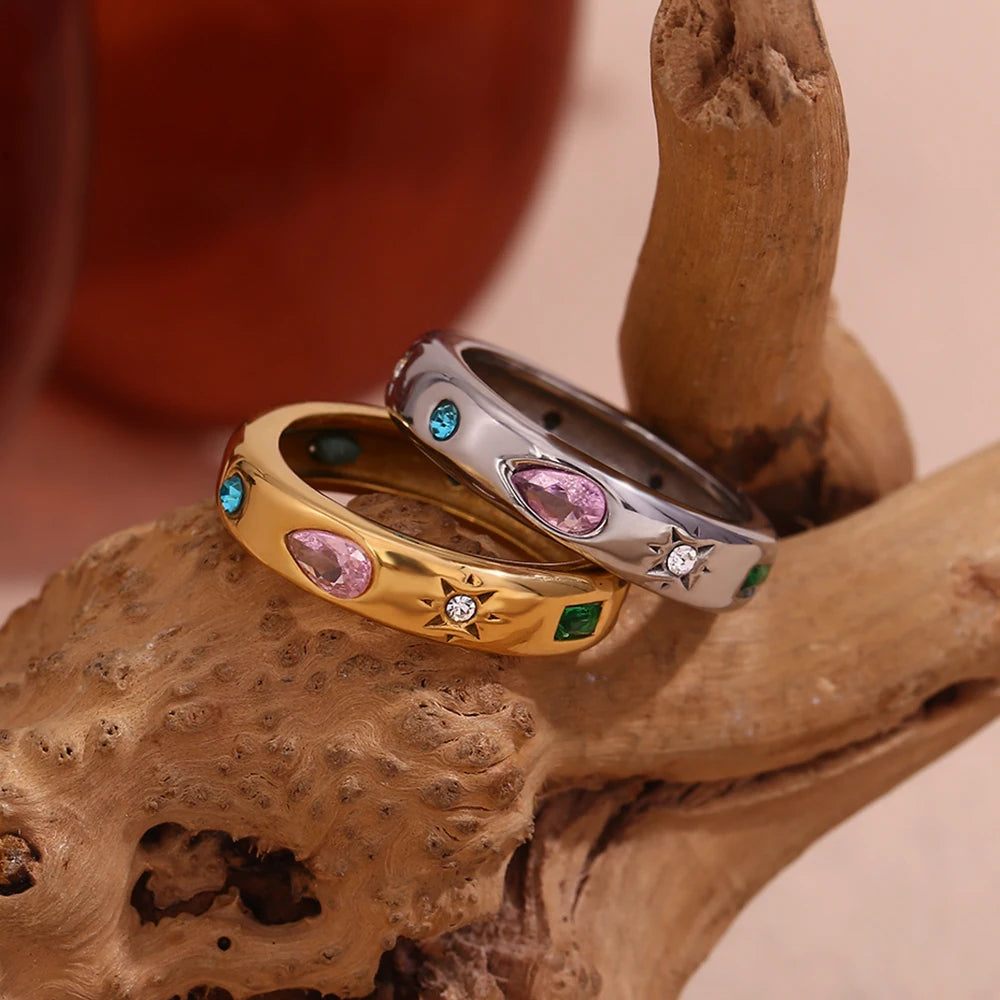 The Celestial Multi - Shape Zircon Band Ring by Vexa - RING - Vexa
