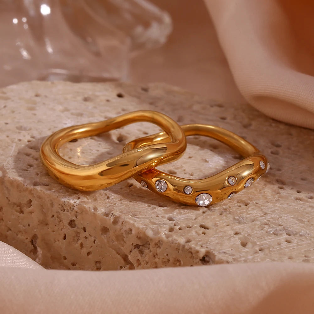 The Oceana Wave Crystal Ring by Vexa - RING - Vexa