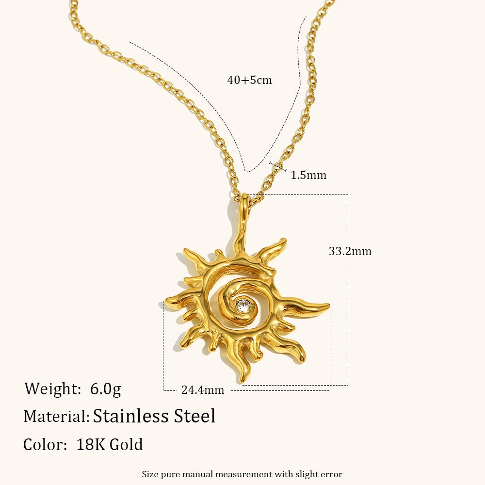 The Helios Spiral Sun Ray Necklace by Vexa - necklace - Vexa