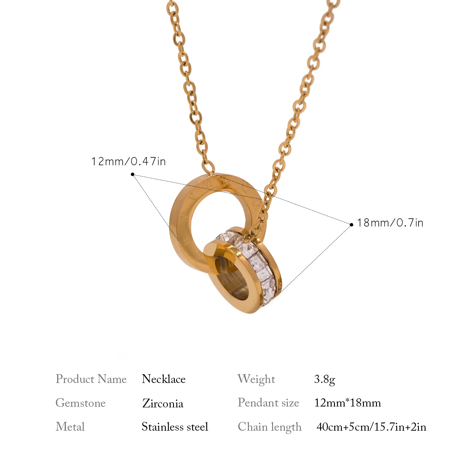 The Vintage Roman Numeral Ferrule Necklace by Vexa - necklace - Vexa