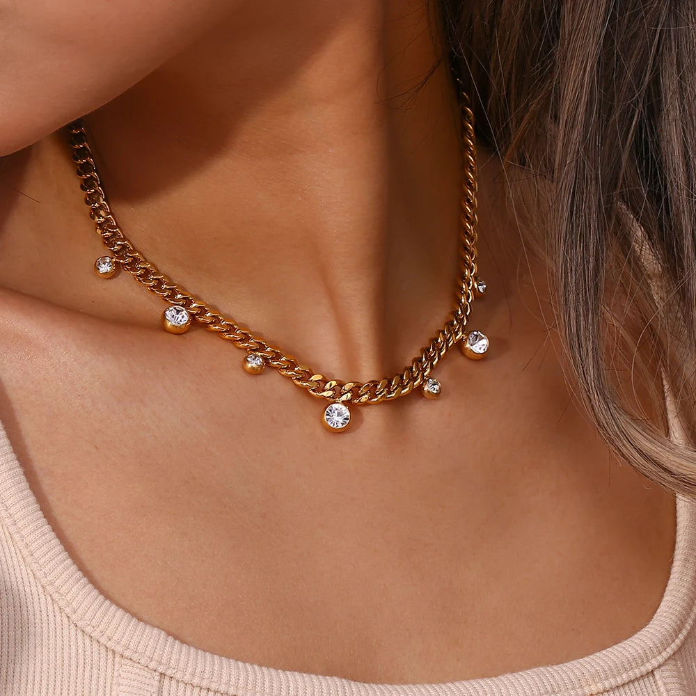 The Stella Crystal Cuban Choker by Vexa - necklace - Vexa