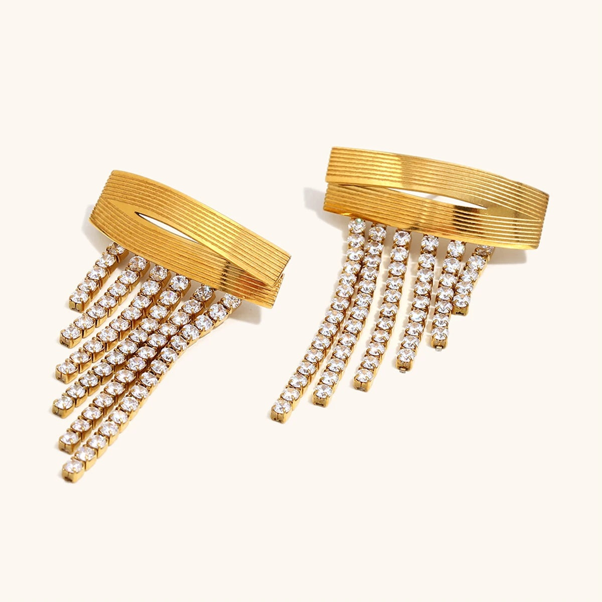 The Vivienne Cubic Zirconia Tassel Earrings by Vexa - Earring - Vexa