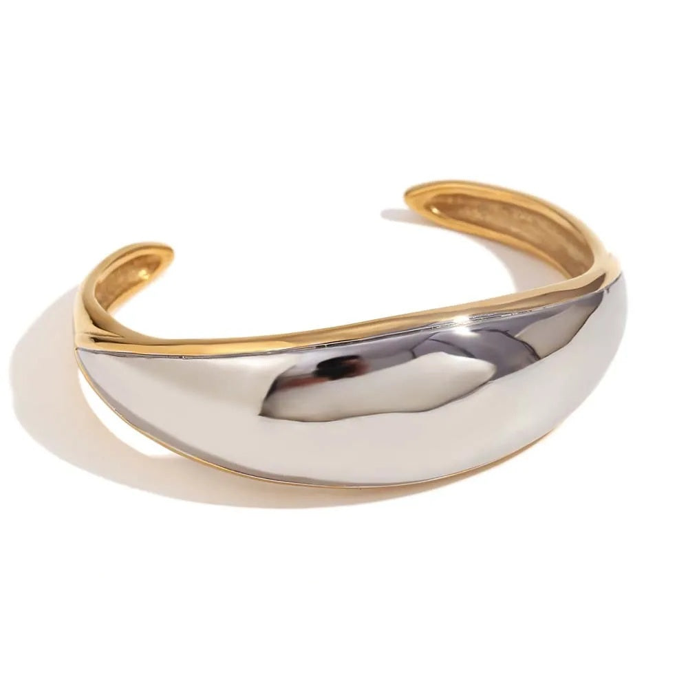 The Equinox Dual - Tone Open Cuff Bracelet by Vexa - Bracelet - Vexa