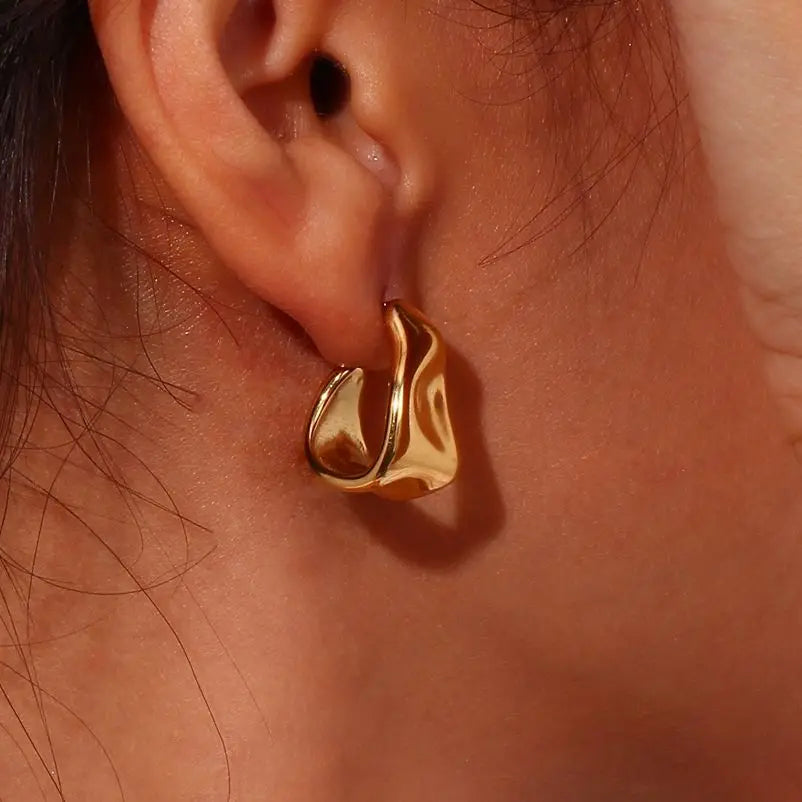 The Prisma Geometric Trapezoid Creole Earrings by Vexa - Earring - Vexa