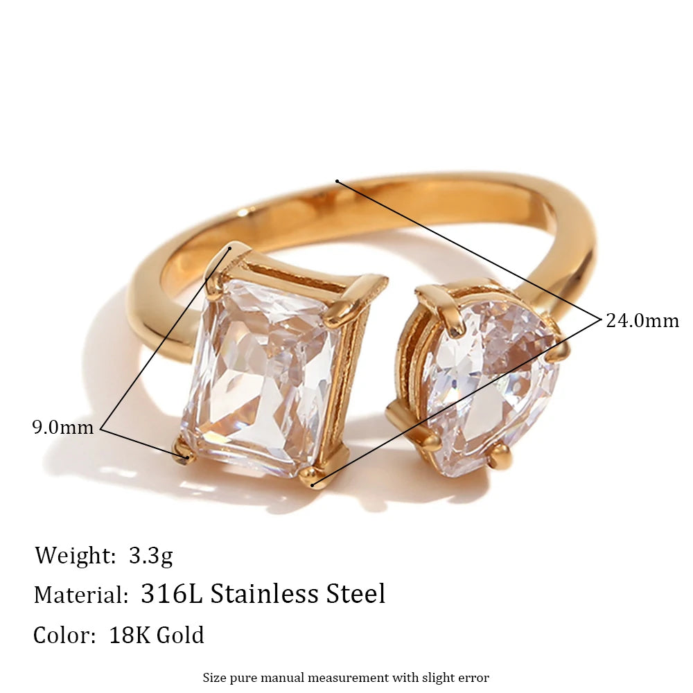 The Aria Asymmetric Zircon Open Ring by Vexa - RING - Vexa