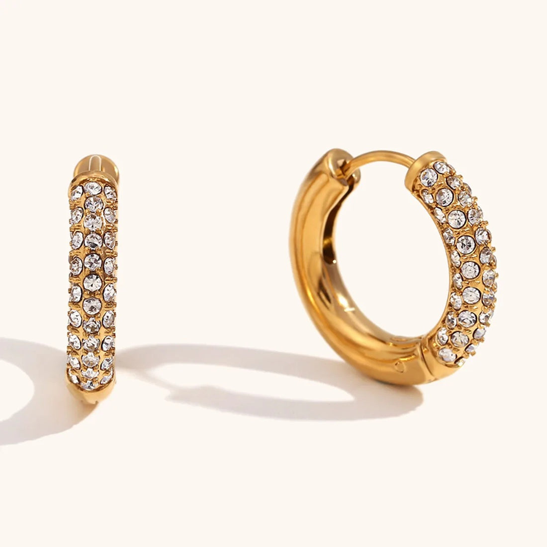 The Stella Pavé Crystal Hoop Earrings by Vexa - Earring - Vexa