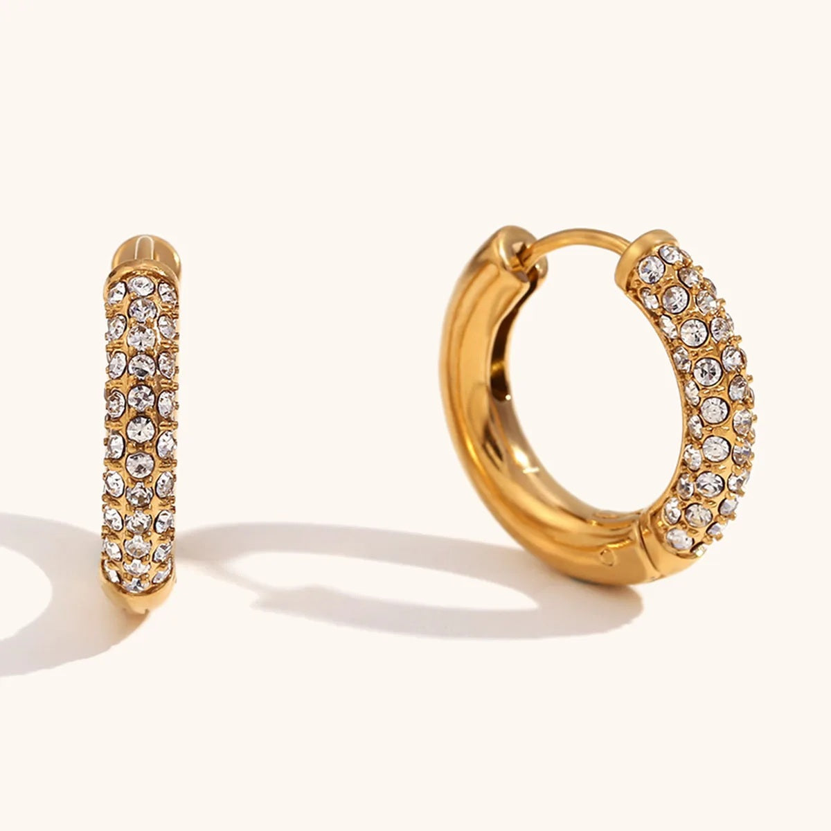 The Stella Pavé Crystal Hoop Earrings by Vexa - Earring - Vexa
