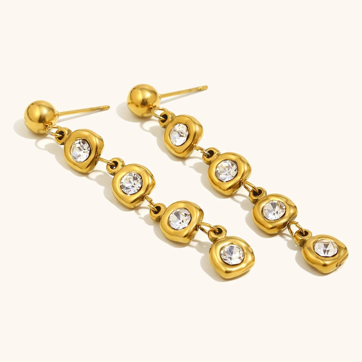 The Lyra Zircon Long Tassel Earrings by Vexa - Earring - Vexa