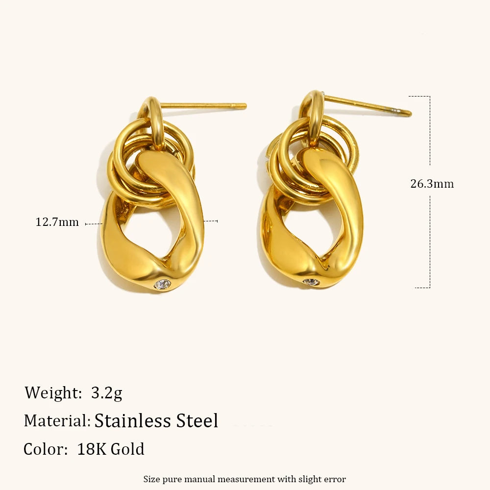 The Selene Mini Zircon Chain Earrings by Vexa - Earring - Vexa