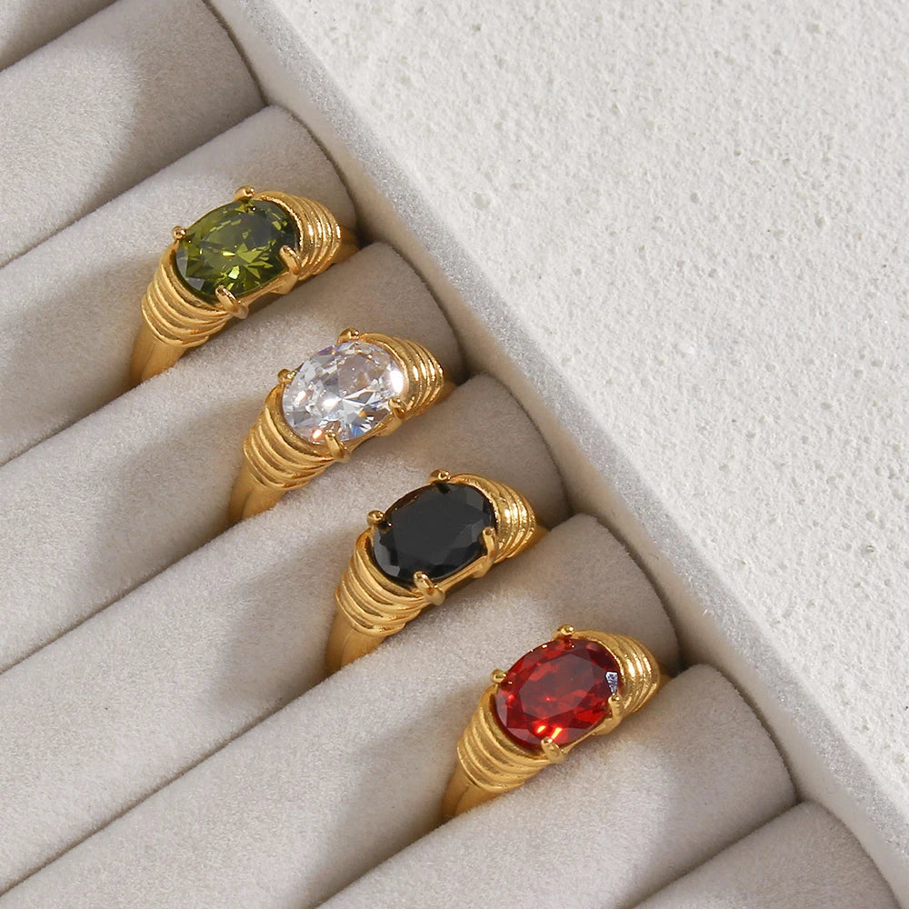 The Ophelia Oval Zircon Ring by Vexa - RING - Vexa